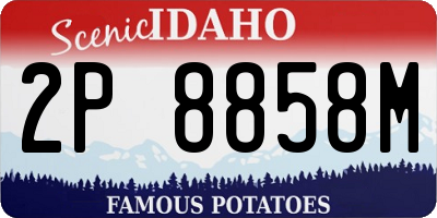 ID license plate 2P8858M