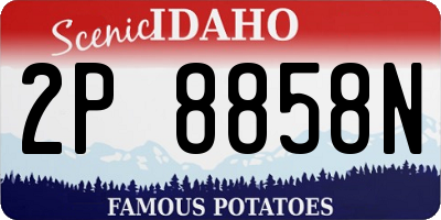 ID license plate 2P8858N