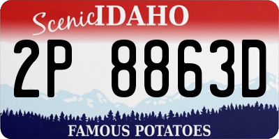 ID license plate 2P8863D