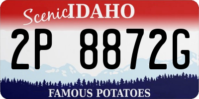 ID license plate 2P8872G