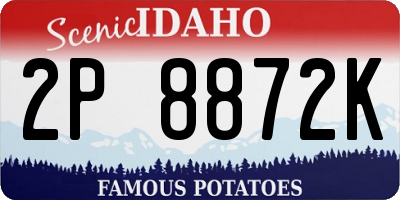 ID license plate 2P8872K