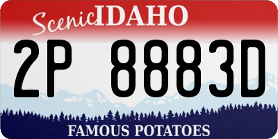 ID license plate 2P8883D