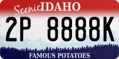 ID license plate 2P8888K