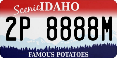 ID license plate 2P8888M