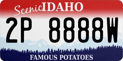 ID license plate 2P8888W