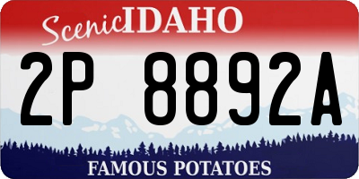ID license plate 2P8892A