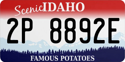 ID license plate 2P8892E