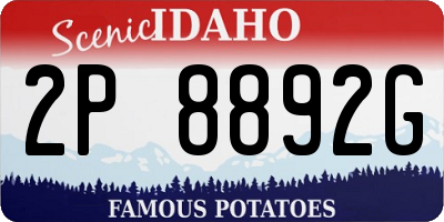 ID license plate 2P8892G