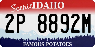 ID license plate 2P8892M