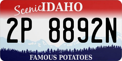 ID license plate 2P8892N