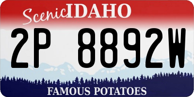 ID license plate 2P8892W