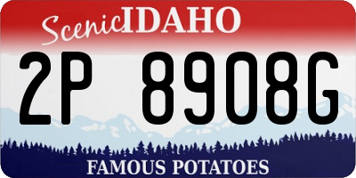 ID license plate 2P8908G
