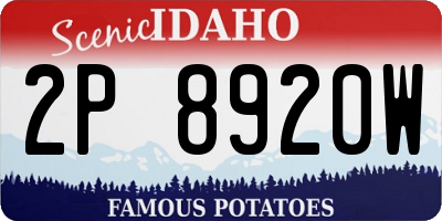 ID license plate 2P8920W