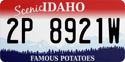 ID license plate 2P8921W