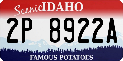ID license plate 2P8922A