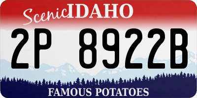 ID license plate 2P8922B