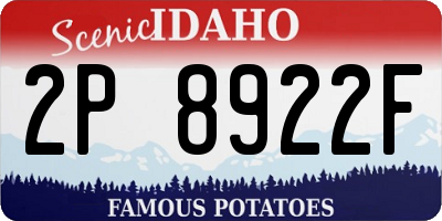 ID license plate 2P8922F
