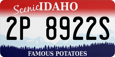 ID license plate 2P8922S