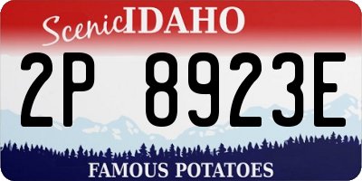 ID license plate 2P8923E