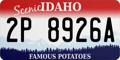 ID license plate 2P8926A