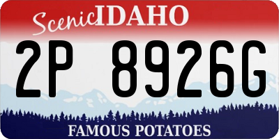 ID license plate 2P8926G