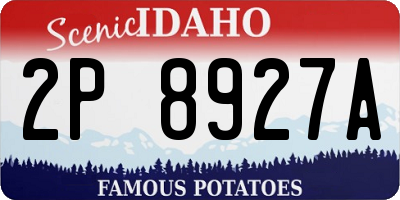 ID license plate 2P8927A