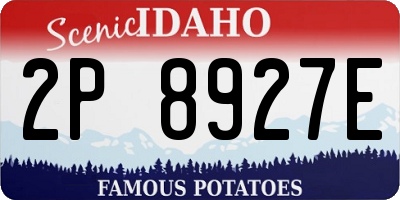 ID license plate 2P8927E