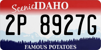 ID license plate 2P8927G