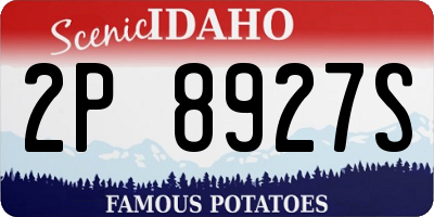 ID license plate 2P8927S
