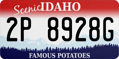 ID license plate 2P8928G