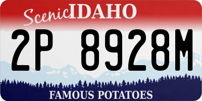 ID license plate 2P8928M
