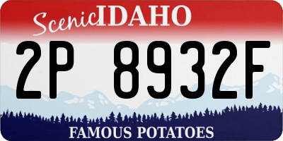 ID license plate 2P8932F
