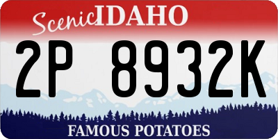ID license plate 2P8932K
