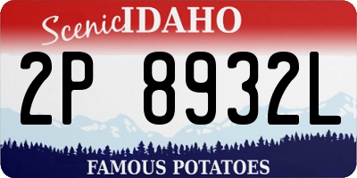 ID license plate 2P8932L