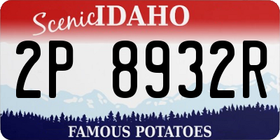 ID license plate 2P8932R