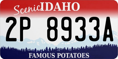 ID license plate 2P8933A