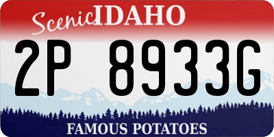 ID license plate 2P8933G