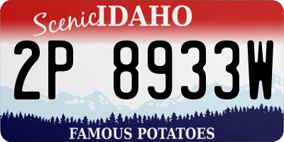 ID license plate 2P8933W