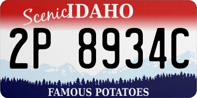 ID license plate 2P8934C