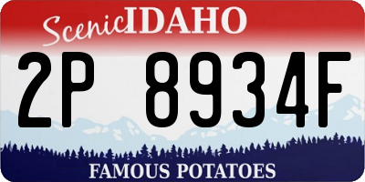 ID license plate 2P8934F