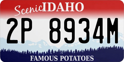 ID license plate 2P8934M