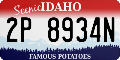 ID license plate 2P8934N