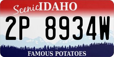 ID license plate 2P8934W