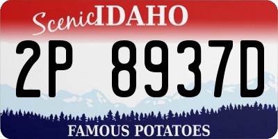 ID license plate 2P8937D