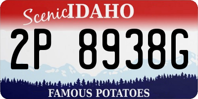 ID license plate 2P8938G