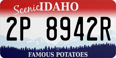 ID license plate 2P8942R