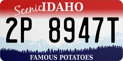 ID license plate 2P8947T
