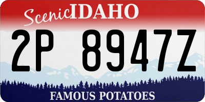 ID license plate 2P8947Z