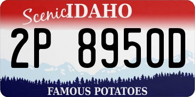ID license plate 2P8950D