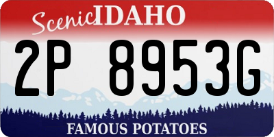 ID license plate 2P8953G